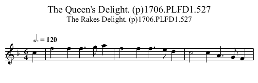 Queen's Delight. (p)1706.PLFD1.527, The - staff notation