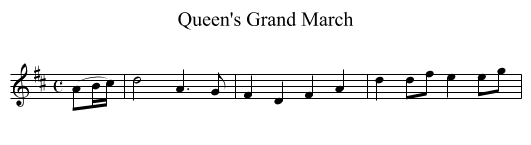 Queen's Grand March - staff notation