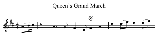Queen’s Grand March - staff notation