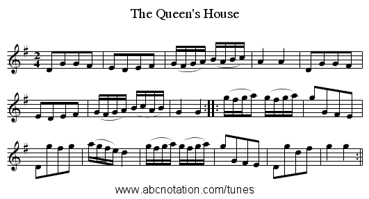 Queen's House, The - staff notation
