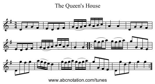Queen's House, The - staff notation