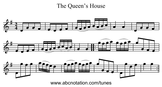 Queen’s House, The - staff notation