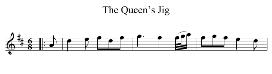 Queen’s Jig, The - staff notation