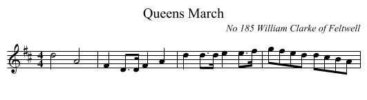Queens March - staff notation