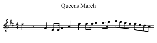 Queens March - staff notation