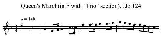 Queen's March(in F with Trio section). JJo.124 - staff notation