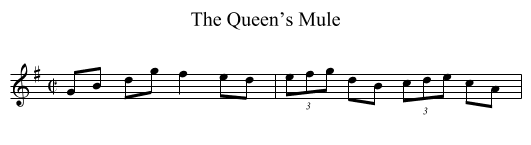 Queen’s Mule, The - staff notation