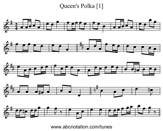 Queen's Polka [1] - staff notation