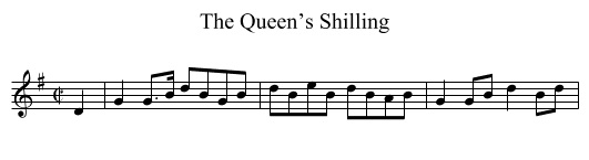 Queen’s Shilling, The - staff notation