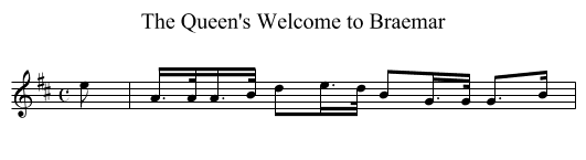 Queen's Welcome to Braemar, The - staff notation