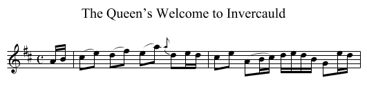 Queen’s Welcome to Invercauld, The - staff notation