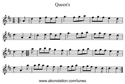Queen's - staff notation