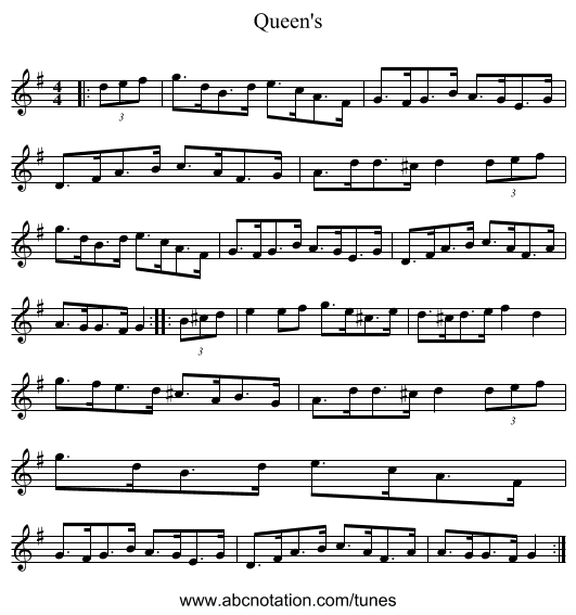 Queen's - staff notation