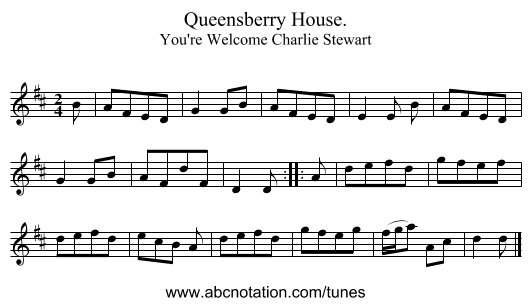 Queensberry House. - staff notation