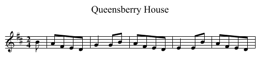 Queensberry House - staff notation