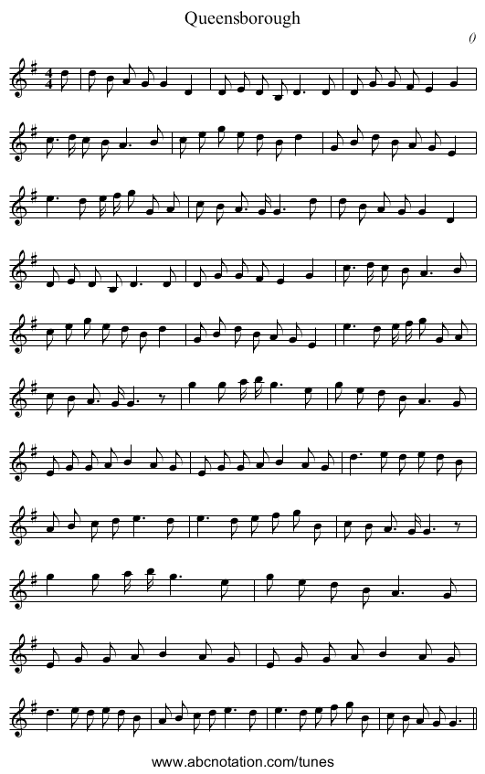Queensborough - staff notation