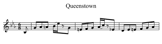 Queenstown - staff notation