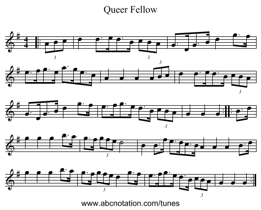 Queer Fellow - staff notation