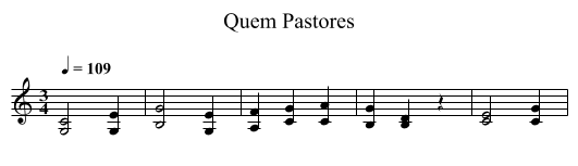 Quem Pastores - staff notation