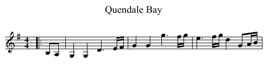 Quendale Bay - staff notation