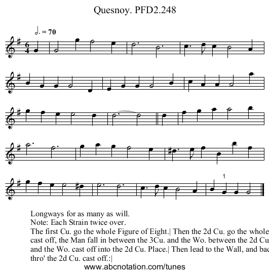 Quesnoy. PFD2.248 - staff notation