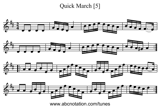 Quick March [5] - staff notation