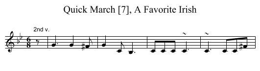 Quick March [7], A Favorite Irish - staff notation