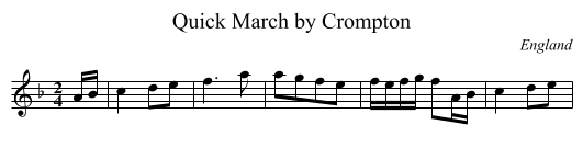 Quick March by Crompton - staff notation
