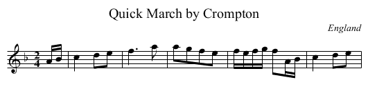 Quick March by Crompton - staff notation