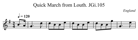 Quick March from Louth. JGi.105 - staff notation
