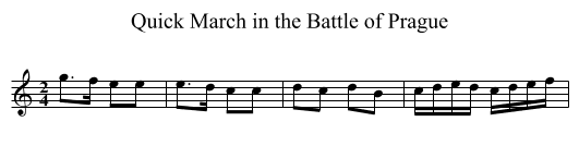 Quick March in the Battle of Prague - staff notation