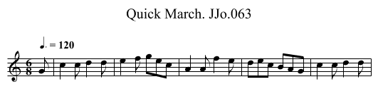 Quick March. JJo.063 - staff notation