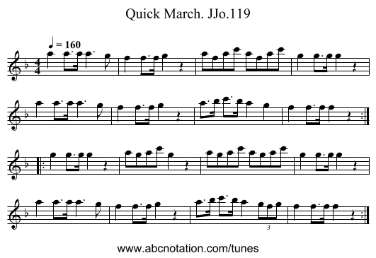 Quick March. JJo.119 - staff notation