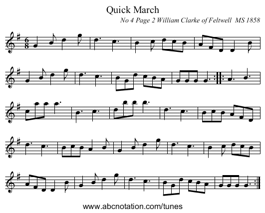 Quick March - staff notation