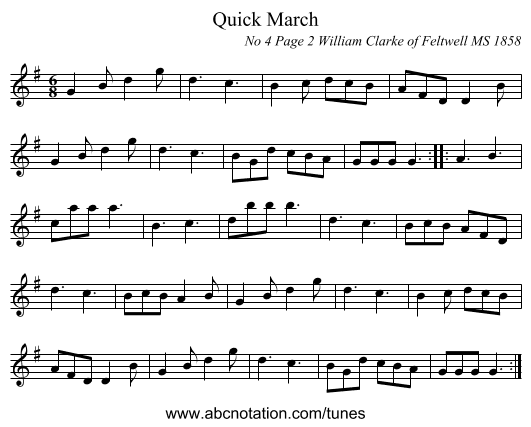 Quick March - staff notation