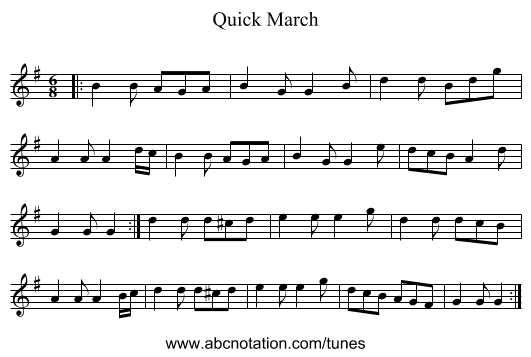 Quick March - staff notation