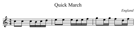 Quick March - staff notation