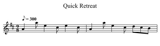 Quick Retreat - staff notation