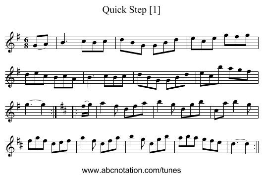 Quick Step [1] - staff notation