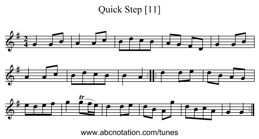 Quick Step [11] - staff notation