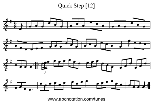 Quick Step [12] - staff notation