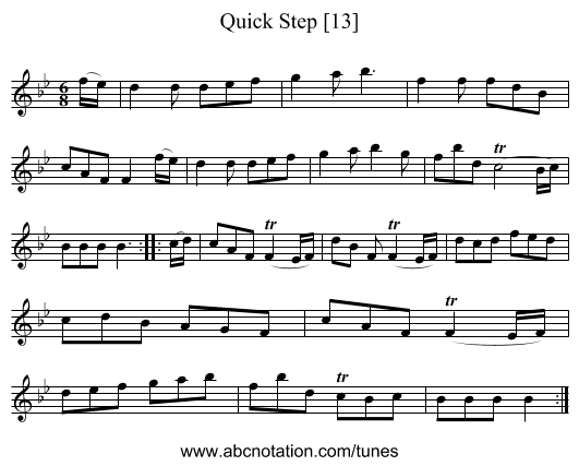 Quick Step [13] - staff notation