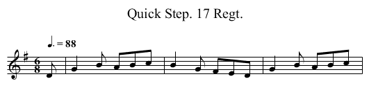 Quick Step. 17 Regt. - staff notation