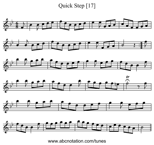 Quick Step [17] - staff notation
