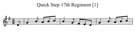 Quick Step 17th Regiment [1] - staff notation