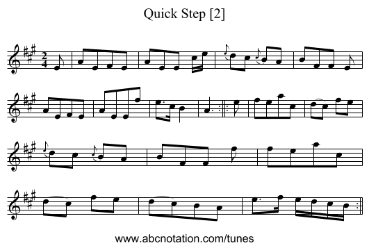 Quick Step [2] - staff notation