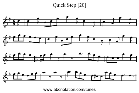Quick Step [20] - staff notation