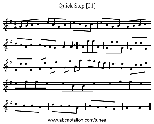 Quick Step [21] - staff notation
