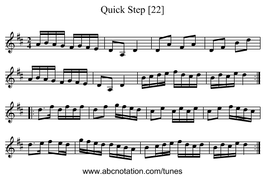 Quick Step [22] - staff notation