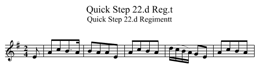 Quick Step 22.d Reg.t - staff notation